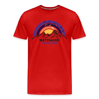 Watzmann Überquerer Finisher Berchtesgaden Wandern - Männer Premium Bio T-Shirt - Rot - Vorne - Damien (186cm)
