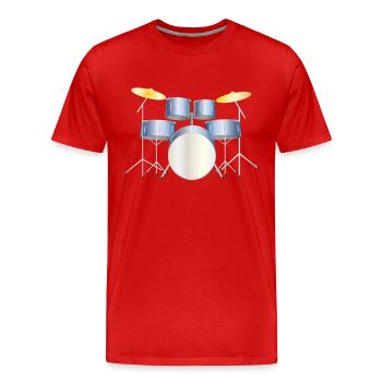 drums blue - T-shirt bio Premium Homme - rouge - Devant - Damien (186cm)