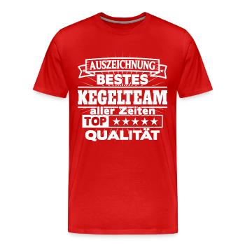 Kegel Team Shirt Bestes Kegelteam - Männer Premium Bio T-Shirt - Rot - Vorne - Damien (186cm)