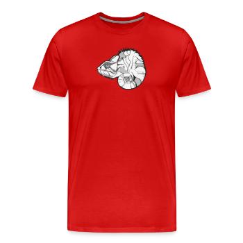 süßes kleines Chamäleon, Chamaeleon - Männer Premium Bio T-Shirt - Rot - Vorne - Damien (186cm)