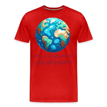 Planet - Men's Premium Organic T-Shirt - red - Front - Damien (186cm)