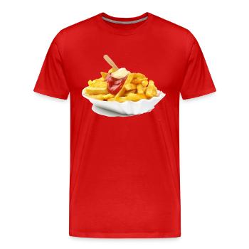 Pommes Schranke - Männer Premium Bio T-Shirt - Rot - Vorne - Damien (186cm)