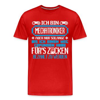 MECHATRONIKER - Gamer - Männer Premium Bio T-Shirt - Rot - Vorne - Damien (186cm)