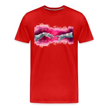 Moderne Kunst Michelangelo - Männer Premium Bio T-Shirt - Rot - Vorne - Damien (186cm)