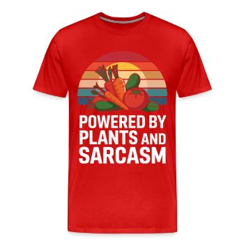 Végétarien Végétalien Végétarien Végétarien - T-shirt bio Premium Homme - rouge - Devant - Damien (186cm)