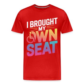 Wheelchair Wheelchair Disabled Humor - Men's Premium Organic T-Shirt - red - Front - Damien (186cm)