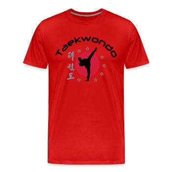 taekwondo_3 - Männer Premium Bio T-Shirt - Rot - Vorne - Damien (186cm)