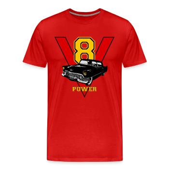 v8 - T-shirt bio Premium Homme - rouge - Devant - Damien (186cm)