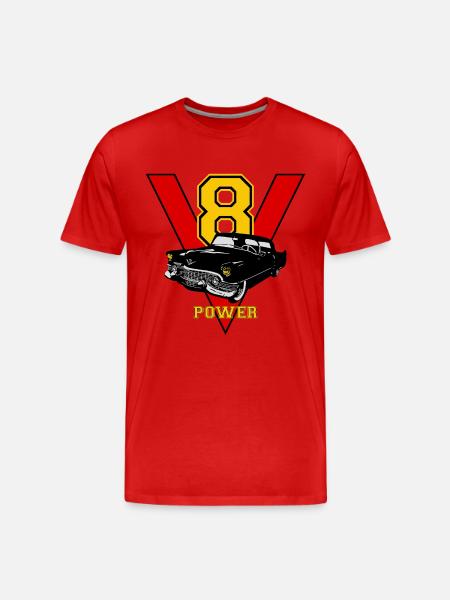 v8 - Men's Premium Organic T-Shirt - red