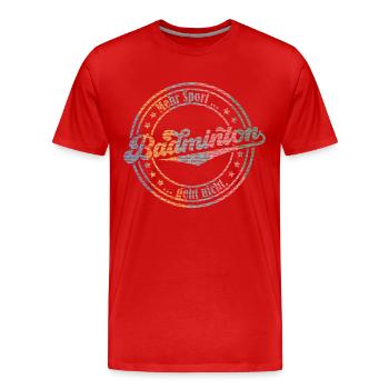 Badminton (Mehr-Sport-geht-nicht-Edition) - Männer Premium Bio T-Shirt - Rot - Vorne - Damien (186cm)