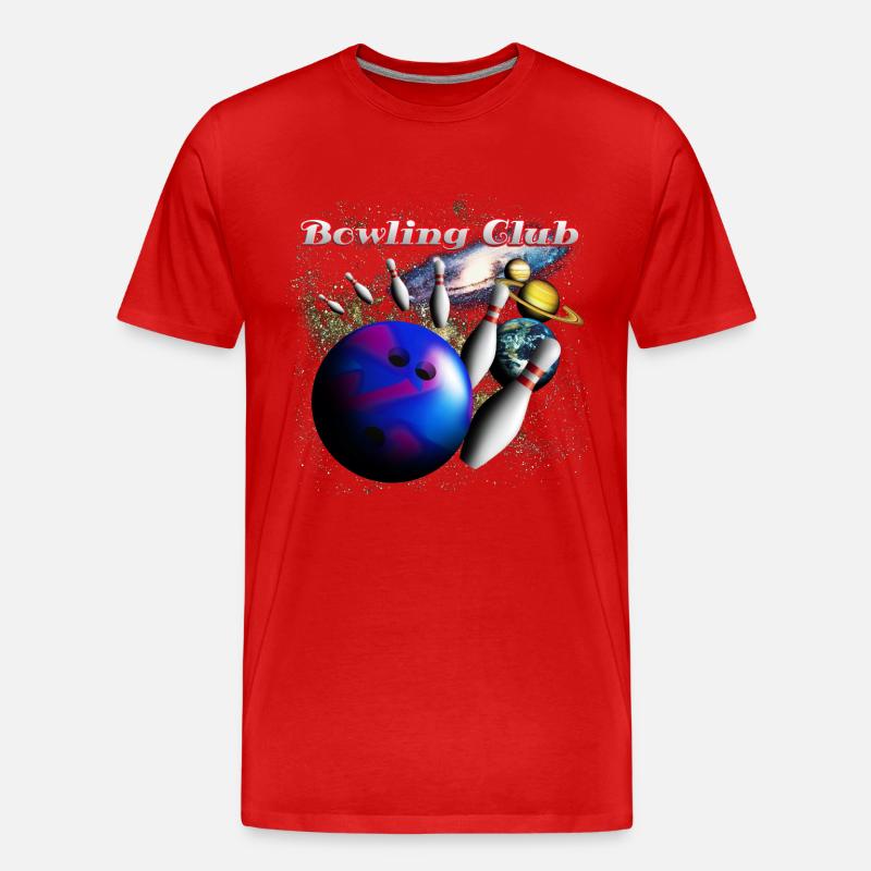 bowling_space_a - Männer Premium Bio T-Shirt - Rot