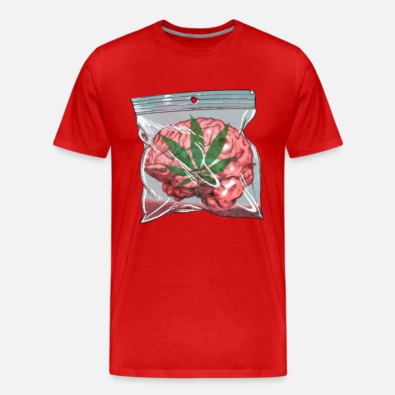 Gehirn - Männer Premium Bio T-Shirt - Rot