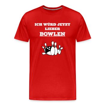 Bowlen - Geschenk - Männer Premium Bio T-Shirt - Rot - Vorne - Damien (186cm)
