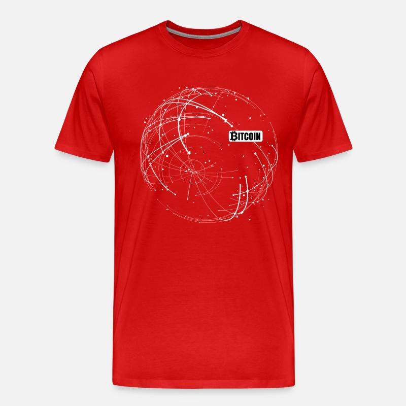 Bitcoin Blockchain - Männer Premium Bio T-Shirt - Rot