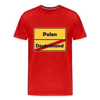 Polen! Auswandern/Reisen nach Polen! - Männer Premium Bio T-Shirt - Rot - Vorne - Damien (186cm)
