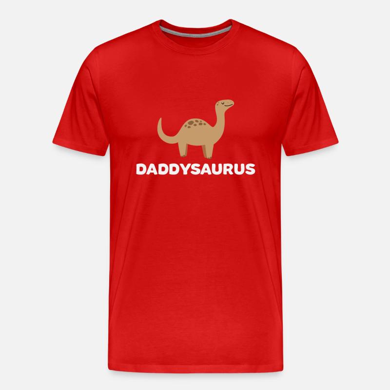 Daddysaurus Funny Dinosaur Daddy Gift - Männer Premium Bio T-Shirt - Rot