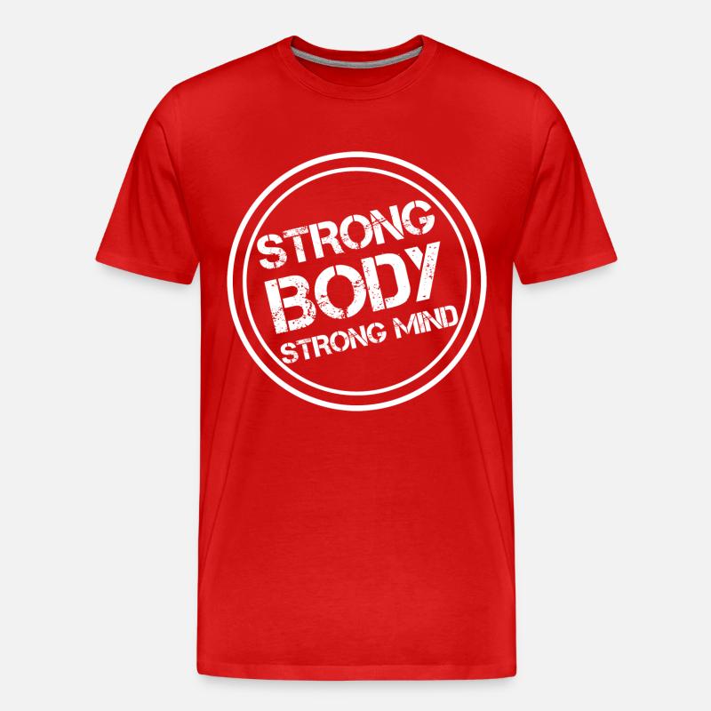 Strong body - strong mind - Männer Premium Bio T-Shirt - Rot