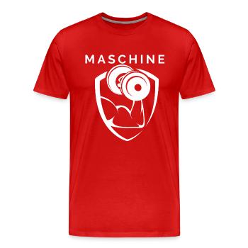 Maschine Muskel Fitness - Männer Premium Bio T-Shirt - Rot - Vorne - Damien (186cm)