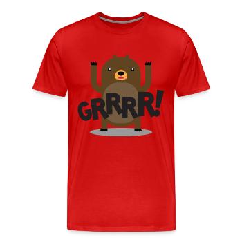 grrrr - Männer Premium Bio T-Shirt - Rot - Vorne - Damien (186cm)