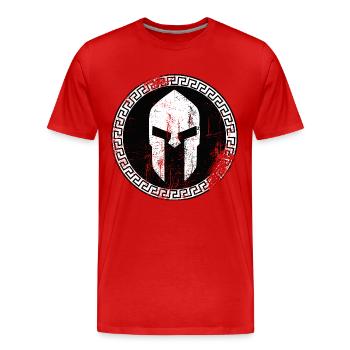 Sparta mit Muster 3 - Männer Premium Bio T-Shirt - Rot - Vorne - Damien (186cm)