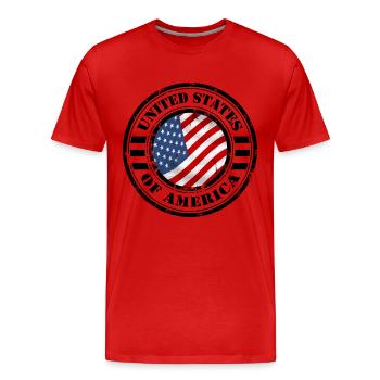 usa united states 07 - T-shirt bio Premium Homme - rouge - Devant - Damien (186cm)