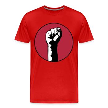 poing levé - T-shirt bio Premium Homme - rouge - Devant - Damien (186cm)
