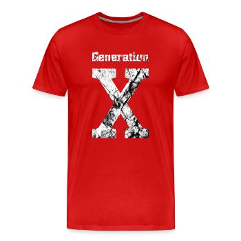 Generation X - Männer Premium Bio T-Shirt - Rot - Vorne - Damien (186cm)
