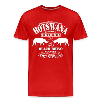 Rhino - Nashorn - Afrika - botswana - Männer Premium Bio T-Shirt - Rot - Vorne - Damien (186cm)