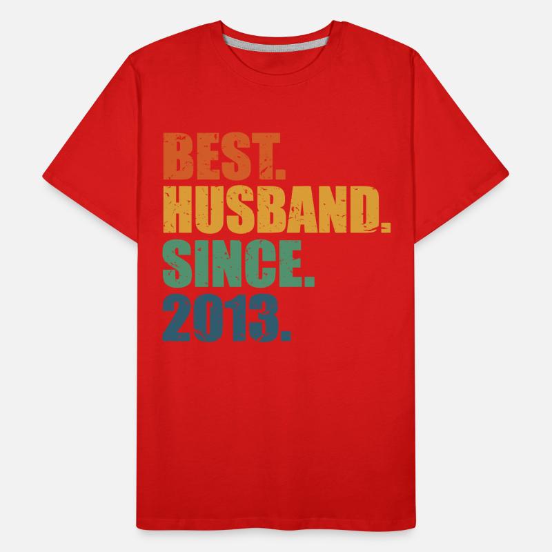 Bester Ehemann seit 2013, Geschenk zum 10-jährigen Jubiläum Männer Premium Bio T-Shirt