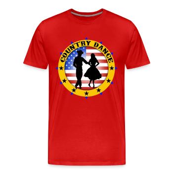 country dance - Men's Premium Organic T-Shirt - red - Front - Damien (186cm)