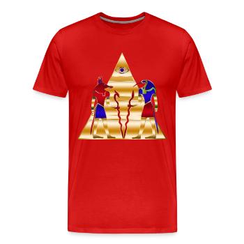 Egyptian gods ancient Pyramid - Men's Premium Organic T-Shirt - red - Front - Damien (186cm)