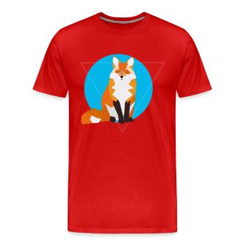 Geometric Fox - Männer Premium Bio T-Shirt - Rot - Vorne - Damien (186cm)