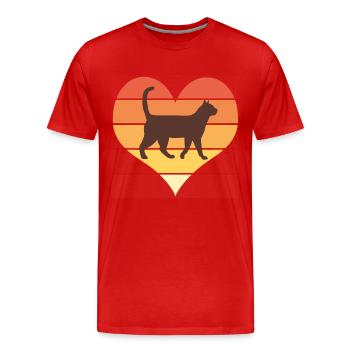 love cat cats chat chats funny humour chat - T-shirt bio Premium Homme - rouge - Devant - Damien (186cm)