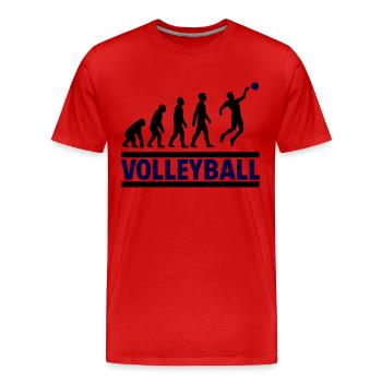 Evolution Volleyball Smash Sport Geschenk - Männer Premium Bio T-Shirt - Rot - Vorne - Damien (186cm)