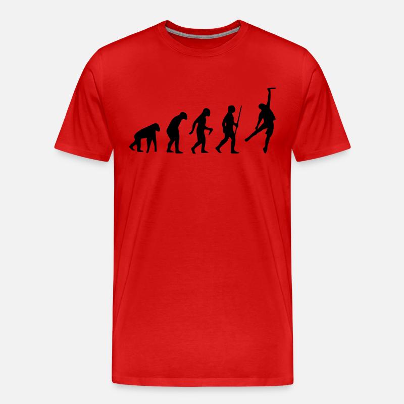 KLETTERN EVOLUTIONSTHEORIE SHIRT - Männer Premium Bio T-Shirt - Rot
