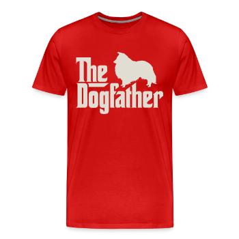 The Dogfather - Shetland Sheepdog Sheltie - Männer Premium Bio T-Shirt - Rot - Vorne - Damien (186cm)