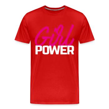 Le pouvoir des filles - T-shirt bio Premium Homme - rouge - Devant - Damien (186cm)