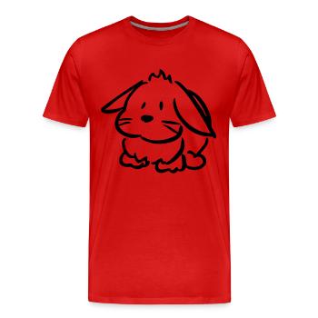 Hase - Männer Premium Bio T-Shirt - Rot - Vorne - Damien (186cm)