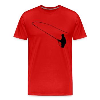 Angler - Männer Premium Bio T-Shirt - Rot - Vorne - Damien (186cm)