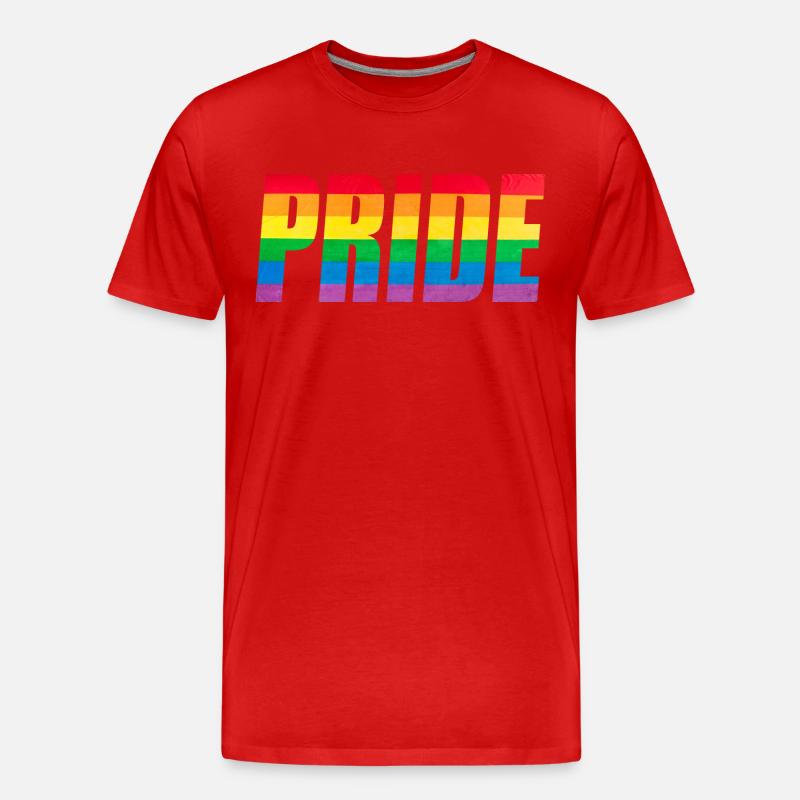 Rainbow Pride Grafik - Männer Premium Bio T-Shirt - Rot