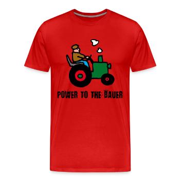 power_to_the_bauer_c - Men's Premium Organic T-Shirt - red - Front - Damien (186cm)