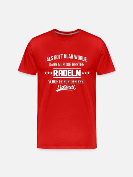 Als Gott klar wurde - RADELN - Männer Premium Bio T-Shirt - Rot