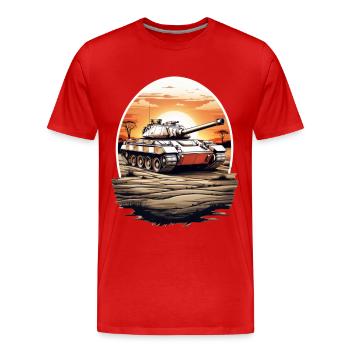 Panzer - Männer Premium Bio T-Shirt - Rot - Vorne - Damien (186cm)