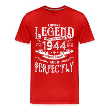 1944 anniversaire vintage né en 1944 - T-shirt bio Premium Homme - rouge - Devant - Damien (186cm)