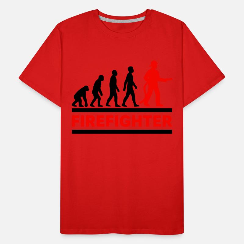 Evolution Firefighter Hero Cool Gift Men's Premium Organic T-Shirt
