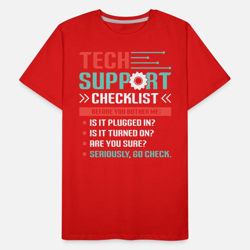 Funny Tech Support Checklist Helpdesk Men's Premium Organic T-Shirt