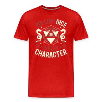 Character Pen and Paper TableTop Role Playing Game - Men's Premium Organic T-Shirt - red - Front - Damien (186cm)