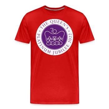 Die Queens Jubilee 2022 Logo-Produkte - Männer Premium Bio T-Shirt - Rot - Vorne - Damien (186cm)