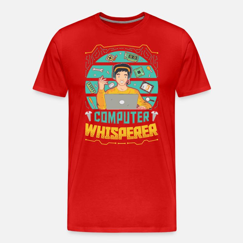Computer Whisperer IT-support - Herre Premium T-shirt økologisk - rød