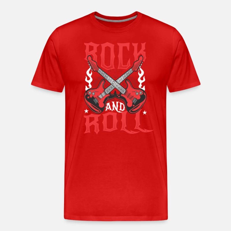 Rock'n'Roll - Männer Premium Bio T-Shirt - Rot